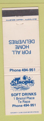 Matchbook Cover - Tropic Soft Drinks Te Rapa New Zealand