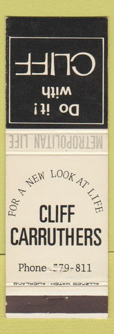 Matchbook Cover - Cliff Carruthers Insurance New Zealand