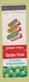 Matchbook Cover - Golden Fresh Frozen Vegetables Irvin Johnson South Africa WEAR