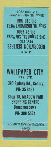 Matchbook Cover Decoration Centers Wallpaper City Broadmeadows Coburg Australia