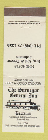 Matchbook Cover - Surveyor General Inn Berrima Australia