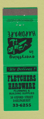 Matchbook Cover - Fletchers Hardware Darlinghurst Australia
