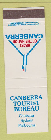 Matchbook Cover - Canberra Tourist Bureau Sydney Melbourne Australia