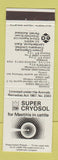 Matchbook Cover - Superior Cryosol Cattle Vaccine Lamberthurst Kent New Zealand