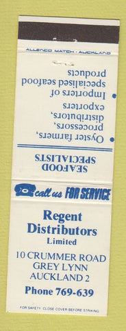 Matchbook Cover - Regent Seafood Distributors Auckland New Zeland