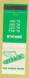 Matchbook Cover - Dekalb Corn New Zealand seed