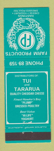 Matchbook Cover - Farm Prooducts Hastings New Zealand