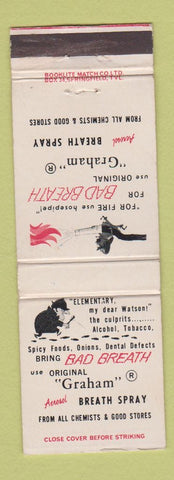 Matchbook Cover - Graham Breath Spray South Africa