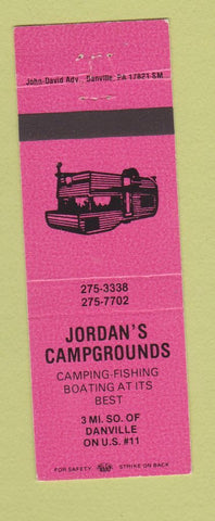 Matchbook Cover - Jordan's Campground's Danville PA