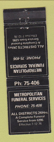 Matchbook Cover - Metropolitan Funeral Services New Zealand WEAR