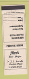 Matchbook Cover - Men's Hair Salon Hamilton New Zealand