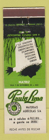 Matchbook Cover - Paulo Lima Materials Agricolas Rio De Janeiro Brazil