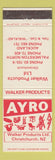 Matchbook Cover - Ayro Walker Products Christchurch New Zealand Palmerston