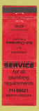 Matchbook Cover - Bob Chambers Plumbing New Plymouth New Zealand