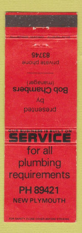 Matchbook Cover - Bob Chambers Plumbing New Plymouth New Zealand