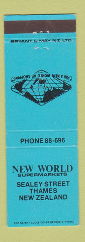 Matchbook Cover - New World Supermarkets Grocery Thames New Zealand