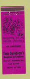 Matchbook Cover - Tom Davidson's Dauphine Receptions East Ivanhoe Australia
