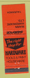 Matchbook Cover - Mann Hardware Tauranga New Zealand