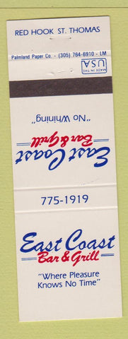 Matchbook Cover - East Coast Bar Grill Red Hook St Thomas