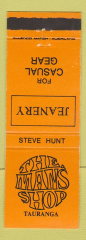 Matchbook Cover - Man's Shop Tauranga New Zealand Jeanery