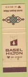 Matchbook Cover - Basel Hilton Zurich Airport WEAR