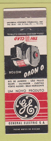 Matchbook Cover - General Electric Rio De Janeiro Sao Paulo Brazil motor
