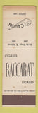 Matchbook Cover - Baccarat Cigars Caron Pipes Belgium