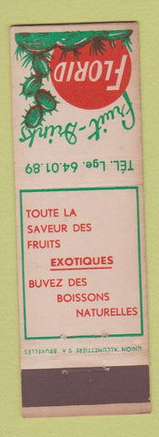 Matchbook Cover - Fruit Drinks Florid soda? Belgium