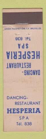 Matchbook Cover - Hesperia Dancing Restaurant Belgium