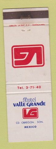 Matchbook Cover - Motel Valle Grande Obregon Mexico