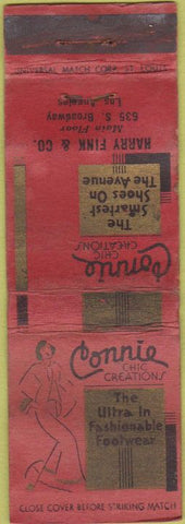 Matchbook Cover - Connie Chic shoes girlie Los Angeles CA WORN long