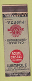 Matchbook Cover - Aceite Cristal Wampole Pureza Mexico WEAR