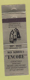 Matchbook Cover - Nick Monreal's Encore Milwaukee WI