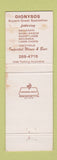 Matchbook Cover - Dionysos Restaurant Greek Detroit MI WEAR