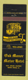 Matchbook Cover - Oak Manor Motor Hotel Baton Rouge LA
