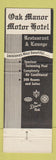 Matchbook Cover - Oak Manor Motor Hotel Baton Rouge LA