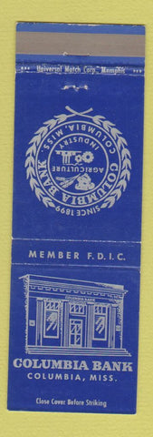 Matchbook Cover - Columbia Bank MS