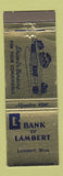 Matchbook Cover - Bank of Lambert MS