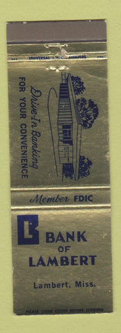 Matchbook Cover - Bank of Lambert MS