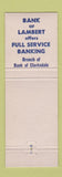Matchbook Cover - Bank of Lambert MS