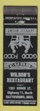 Matchbook Cover - Wilson's Restaurant Hattiesburg MS