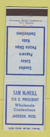 Matchbook Cover - Sam McNeill Wholesale Confections Jackson MS