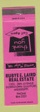 Matchbook Cover - Rubye Laird Real Estate Gulfport MS