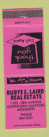 Matchbook Cover - Rubye Laird Real Estate Gulfport MS