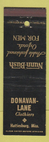 Matchbook Cover - Nunn Bush Men's Shoes Donovan Lane Hattiesburg MS