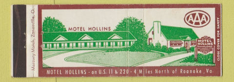 Matchbook Cover - Motel Hollins Roanoke VA Full Length