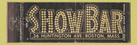 Matchbook Cover - Show Bar Boston MA WEAR Full Length