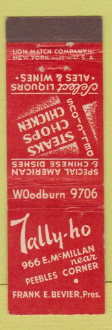 Matchbook Cover - Tally Ho Restaurant Midget