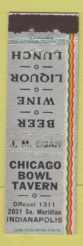 Matchbook Cover - Chicago Bowl Tavern Indianapolis IN Midget
