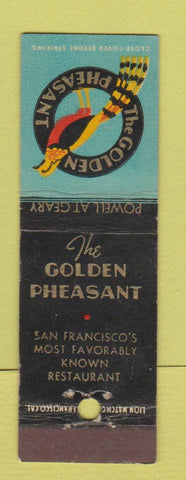 Matchbook Cover - The Golden Pheasant San Francisco CA Midget